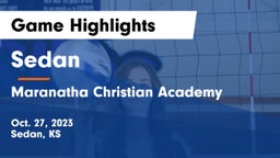 Sedan  vs Maranatha Christian Academy Game Highlights - Oct. 27, 2023