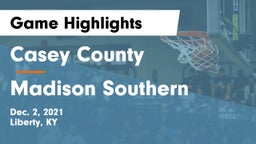 Casey County  vs Madison Southern  Game Highlights - Dec. 2, 2021