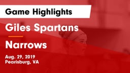 Giles  Spartans vs Narrows  Game Highlights - Aug. 29, 2019