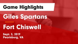 Giles  Spartans vs Fort Chiswell  Game Highlights - Sept. 3, 2019