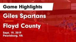 Giles  Spartans vs Floyd County  Game Highlights - Sept. 19, 2019