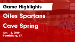 Giles  Spartans vs Cave Spring  Game Highlights - Oct. 12, 2019