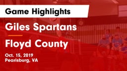 Giles  Spartans vs Floyd County  Game Highlights - Oct. 15, 2019