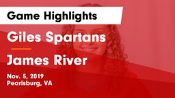 Giles  Spartans vs James River Game Highlights - Nov. 5, 2019