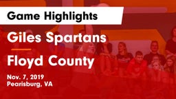 Giles  Spartans vs Floyd County  Game Highlights - Nov. 7, 2019