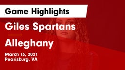 Giles  Spartans vs Alleghany  Game Highlights - March 13, 2021