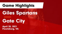 Giles  Spartans vs Gate City  Game Highlights - April 20, 2021