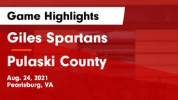 Giles  Spartans vs Pulaski County  Game Highlights - Aug. 24, 2021