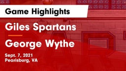 Giles  Spartans vs George Wythe  Game Highlights - Sept. 7, 2021