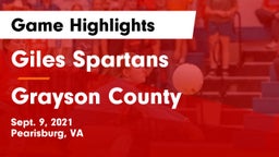 Giles  Spartans vs Grayson County  Game Highlights - Sept. 9, 2021
