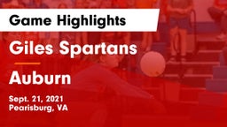 Giles  Spartans vs Auburn  Game Highlights - Sept. 21, 2021
