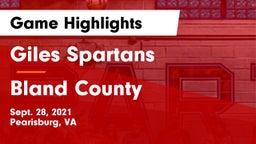 Giles  Spartans vs Bland County  Game Highlights - Sept. 28, 2021