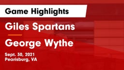 Giles  Spartans vs George Wythe  Game Highlights - Sept. 30, 2021