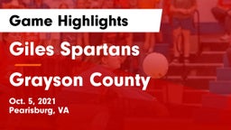 Giles  Spartans vs Grayson County  Game Highlights - Oct. 5, 2021