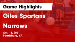 Giles  Spartans vs Narrows  Game Highlights - Oct. 11, 2021