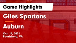 Giles  Spartans vs Auburn  Game Highlights - Oct. 14, 2021