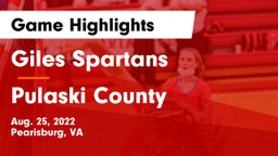 Giles  Spartans vs Pulaski County   Game Highlights - Aug. 25, 2022