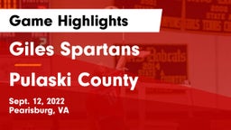Giles  Spartans vs Pulaski County   Game Highlights - Sept. 12, 2022