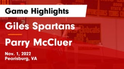 Giles  Spartans vs Parry McCluer  Game Highlights - Nov. 1, 2022
