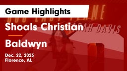 Shoals Christian  vs Baldwyn  Game Highlights - Dec. 22, 2023