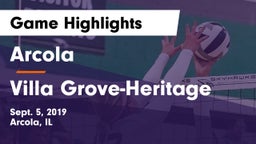 Arcola  vs Villa Grove-Heritage Game Highlights - Sept. 5, 2019