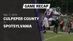 Recap: Culpeper County  vs. Spotsylvania 2015