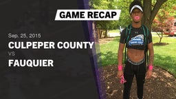Recap: Culpeper County  vs. Fauquier  2015