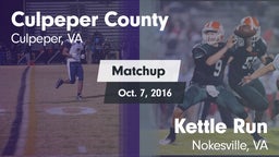 Matchup: Culpeper County vs. Kettle Run  2016