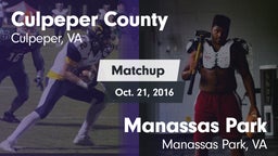 Matchup: Culpeper County vs. Manassas Park 2016