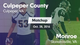Matchup: Culpeper County vs. Monroe  2016
