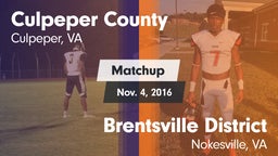 Matchup: Culpeper County vs. Brentsville District  2016