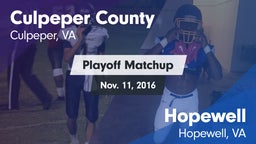 Matchup: Culpeper County vs. Hopewell  2016