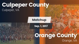Matchup: Culpeper County vs. Orange County  2017