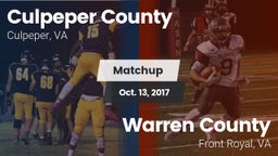Matchup: Culpeper County vs. Warren County  2017