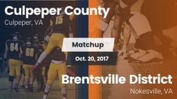 Matchup: Culpeper County vs. Brentsville District  2017
