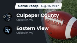 Recap: Culpeper County  vs. Eastern View  2017