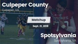 Matchup: Culpeper County vs. Spotsylvania  2018