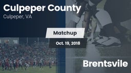 Matchup: Culpeper County vs. Brentsvile  2018