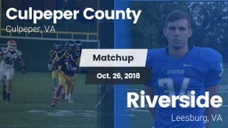 Matchup: Culpeper County vs. Riverside  2018