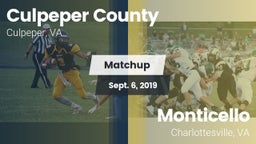 Matchup: Culpeper County vs. Monticello  2019