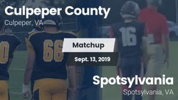 Matchup: Culpeper County vs. Spotsylvania  2019