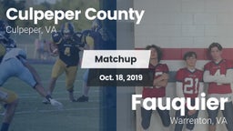 Matchup: Culpeper County vs. Fauquier  2019