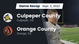 Recap: Culpeper County  vs. Orange County  2022