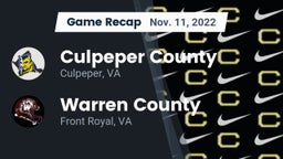 Recap: Culpeper County  vs. Warren County  2022