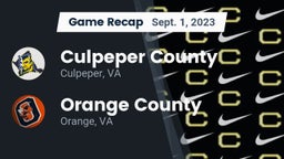 Recap: Culpeper County  vs. Orange County  2023