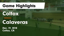 Colfax  vs Calaveras  Game Highlights - Dec. 19, 2018