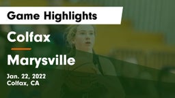 Colfax  vs Marysville Game Highlights - Jan. 22, 2022
