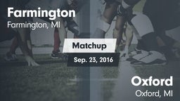 Matchup: Farmington vs. Oxford  2016