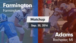 Matchup: Farmington vs. Adams  2016