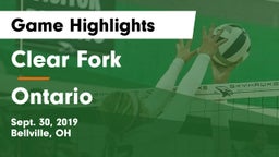 Clear Fork  vs Ontario Game Highlights - Sept. 30, 2019